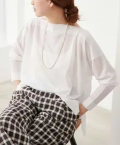 【IENA】ホワイト 長袖 カットソー