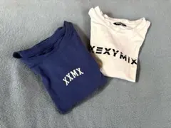 XEXYMIX （ゼクシーミックス）クロップドTシャツセット ブルー ホワイト