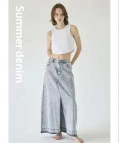 フロントスリットデニムタイトスカート