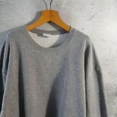 Russell Athletic　スウェット　無地　グレー　前V　メンズ　XXL