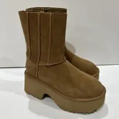 新品❤️UGG❤️ブラウン スエード 厚底 ムートンブーツ