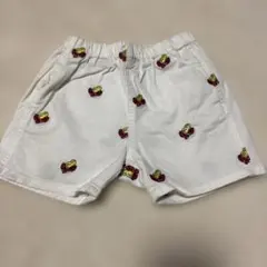 ヒステリックミニ 刺繍入りホワイトハーフパンツ 100cm