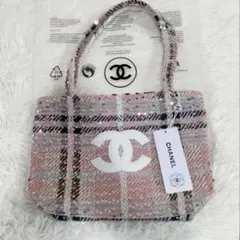 非売品希少CHANEL 海外限定ノベルティココマーク ピンクツイードスパンコール
