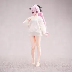 B白 1/12スケールドール服 クルーネックセーター メガミデバイス蝸之殻