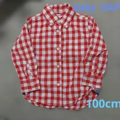 baby GAP 3歳用　赤と白のチェック柄長袖シャツ