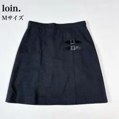 美品✨loin. ミニスカート バックル プリーツ ダークグレー 38 Mサイズ