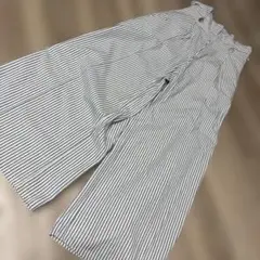 新品　しまむら　rivietta サスペンダー付きパンツ　ストライプ　LL