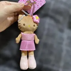 ハローキティ キーホルダー ピンク　日焼け　キティ　ストラップ　チャーム　足長
