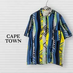 САРЕ TOWN /個性的　アート柄　総柄シャツ　ヴィンテージ　ストライプのサムネイル