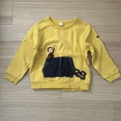 プティマイン　petitmain おさるのジョージ　トレーナー　イエロー　120