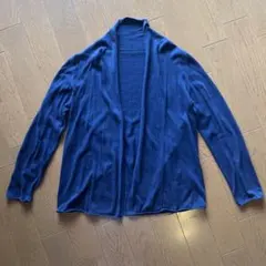 無印良品　綿　長袖カーディガン　紺　Lのサムネイル