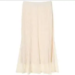 新品★アイボリー レース フレアスカート ロング丈 マーメイドスカート　春物