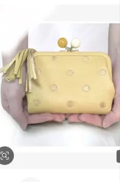 perche＊新色ライトピンクドットがま口財布＊ヤギ革 - メルカリ