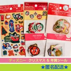 ディズニー ☆ 年賀　クリスマス フレークシール デザインシール　５点セット
