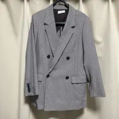 PLST テーラードジャケット ブラック・ホワイトチェック