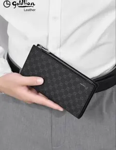 GOLDLION LEATHER 長財布 ブラック 箱付きのサムネイル