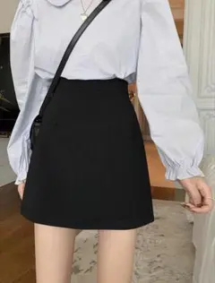 SHEIN Aラインミニスカート ブラック