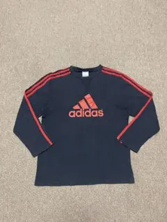 adidas 長袖トレーナー ネイビー/レッド