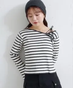 Kastane デザインリブニット