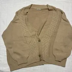 Samansa Mos2 ベージュ カーディガン サイズF