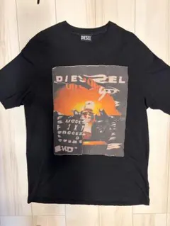 DIESEL ブラック Tシャツ グラフィックプリント