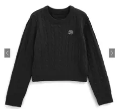 ❗最終価格❗ＧＲＬケーブル編みロゴ刺繍ニットトップス[gn316]