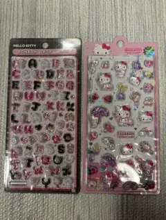 サンリオキティ正規品ボンボンドロップmojiもじ&韓国50周年記念3Dシール2枚