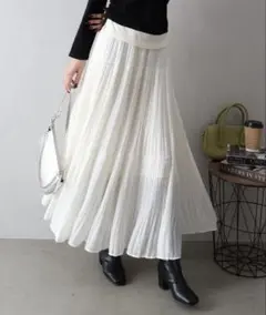 SpRay プリーツティアードスカート アイボリー