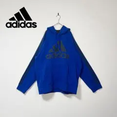 adidas ビッグシルエットロゴパーカー 3XL ブルー 大きい アディダス