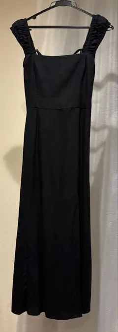 ZARA 黒ワンピース　マキシ ロング丈　スリット　Sサイズ