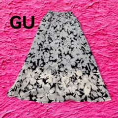 GUロングスカート花柄・スタイル良く見え♪