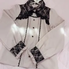 夢展望 レース襟付きピンクシャツ