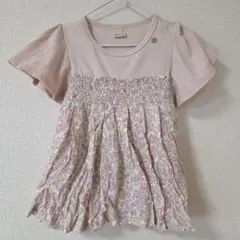 petit main プティマインフリル　花柄トップス半袖　110㎝