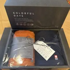 フェイスタオル　今治タオル　オレンジ&紺　ギフト　5箱セット