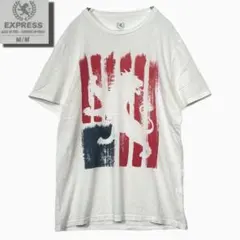 EXPRESS ライオングラフィック ホワイトTシャツ M 輸入 古着のサムネイル