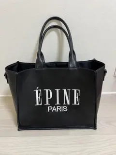 ÉPINE PARIS エピヌ キルティングトートバッグ ミディアム ブラック