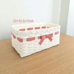 【No.15】バスケット　かご　小物入れ　クラフトバンド