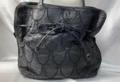〈美品〉パッチワーク　オーストリッチ　ブラック