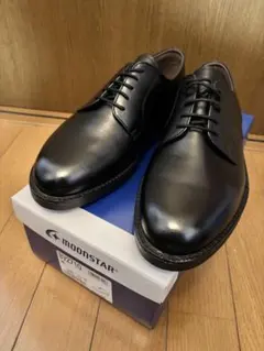 新品箱付定価16060円ムーンスターBV2710黒革プレーントゥ紳士靴25cmのサムネイル