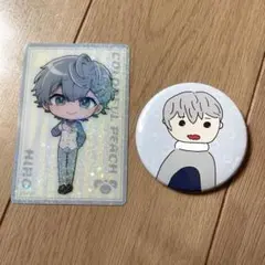 カラフルピーチ　クリアカード＆直筆イラスト缶バッジ　ヒロ　２点セット
