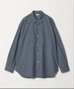 Steven Alan」 ポプリン トリプルチェック レギュラーカラーシャツ
