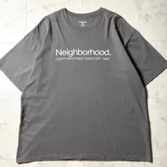 希少XXL NEIGHBORHOOD ビッグロゴ 半袖Tシャツ グレーのサムネイル