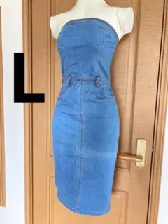ベアワンピ デニム L