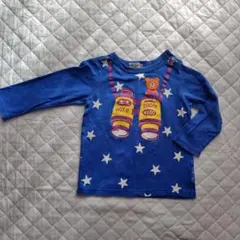 ミキハウス　ホットビスケッツ　くま星柄 長袖カットソー 90サイズ　青色