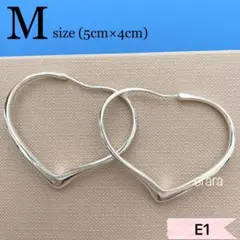 【Mサイズ】オープンハート フープピアス シルバー　純銀925 人気ドラマ登場
