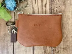 ミニ財布　ミニポーチ　メイクポーチ　イタリアンレザー牛本革　ハンドメイド