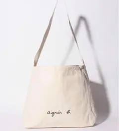 ラスト1点　agnesb アニエスベー ロゴショルダーバッグ ナチュラル