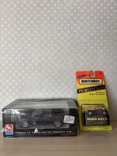 コルベット スティングレーIII プラ製？　ミニカー ＆　マッチボックスミニカー