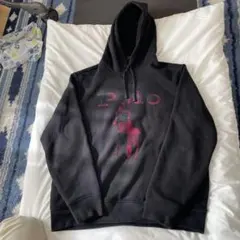 Polo 黒 フード付きパーカー