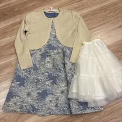 タルティーヌエショコラ 花柄ドレス 130cm カーディガン付き セットアップ